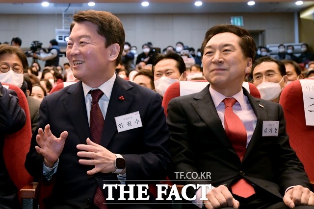 김 의원은 최근 국민의힘 지지층을 대상으로 한 양자대결 여론조사에서 안 의원에 크게 뒤지는 것으로 나타났다. /이선화 기자