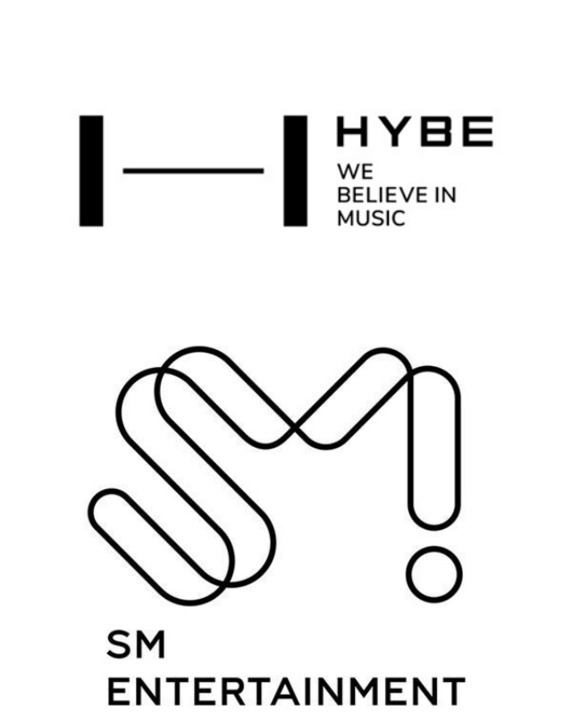 하이브가 SM엔터테인먼트 최대주주로 등극했다. /각 소속사 로고