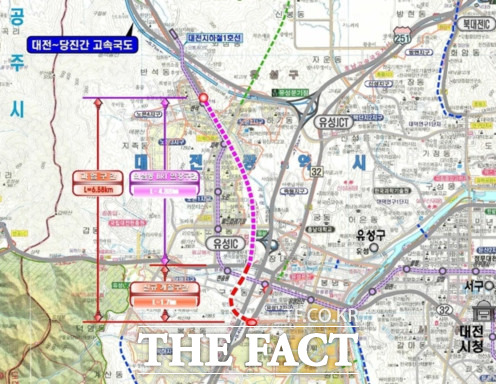 대전 외삼네거리∼장대삼거리 BRT 도로 연장 공사구간 / 대전시