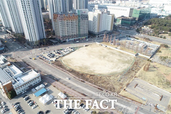 흥덕야구장 공한지 임시주차장 착공 전 모습. /청주시