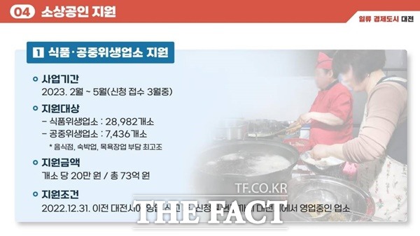 대전시 소상공인 에너지 위기극복 긴급지원 / 대전시