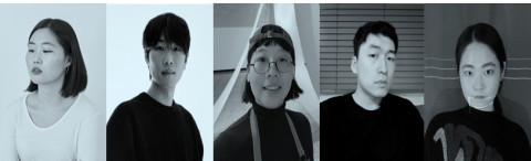 대전시립미술관 청년작가지원전 넥스트코드 2023 참여작가 5인 (왼쪽부터 김피리, 박다빈, 윤여성, 이덕영, 한수지) / 대전시립미술관