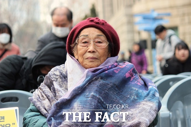 3월 1일 근로정신대 강제징용 피해자인 양금덕 할머니가 범국민시민대회 참석을 위해 서울시청을 찾았다 / 나윤상 기자