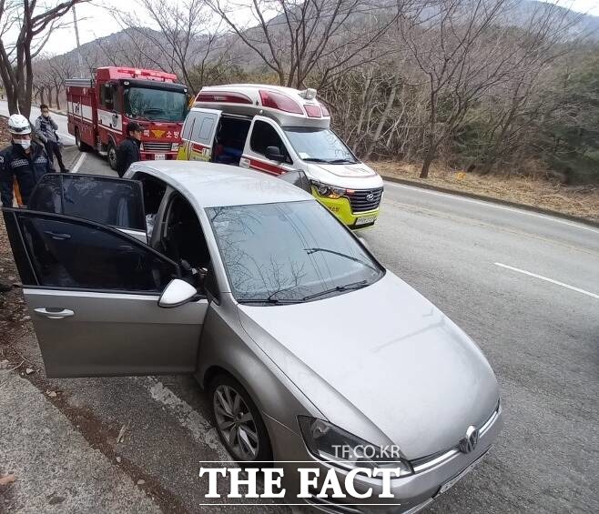 칠곡에서 갓길 주차 차량내 여성 3명이 숨진채 발견됐다./경북소방본부