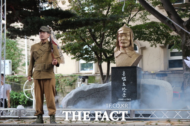 신설된 재외동포청은 고려인마을이 있는 광주에 와야 한다는 목소리가 높다. 사진은 고려인 마을에 있는 홍범도 공원 / 광주 = 나윤상