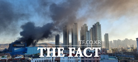 한국타이어 대전공장 화재 현장 모습 / 독자