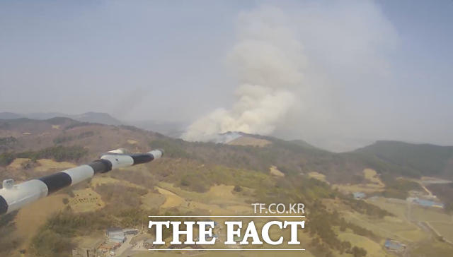 충남 서천군 판교면에서 산불이 발생해 산림당국이 진화하고 있다. / 산림청