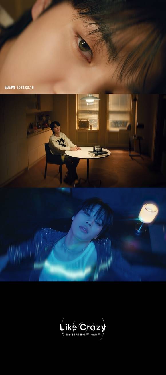 방탄소년단 지민이 첫 솔로 앨범의 타이틀곡 Like Crazy 뮤직비디오 티저를 공개했다. /빅히트 뮤직