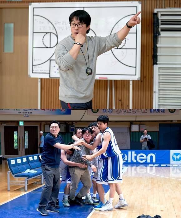 안재홍은 해체 직전의 농구팀을 결승으로 이끈 강양현 코치 역을 맡아 열연을 펼쳤다. /바른손이앤에이