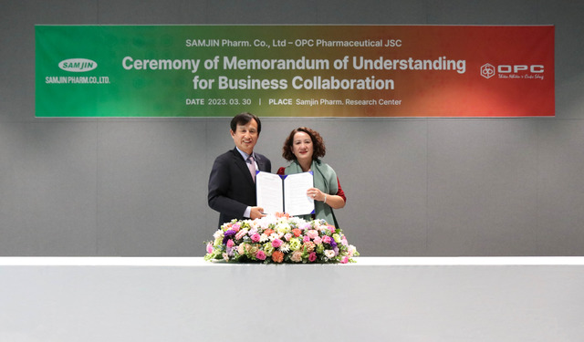 삼진제약은 5일 베트남 제약사 OPC Pharmaceutical JSC와 전략적 협력관계를 위한 MOU를 체결했다. /삼진제약