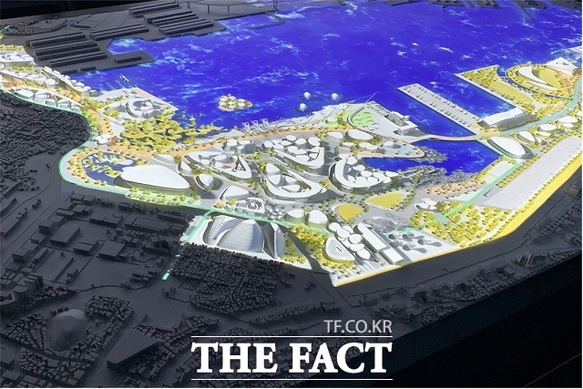 디오라마를 통해 2030부산세계박람회 개최부지의 모습을 구현한 미래 부산항 북항. /부산시
