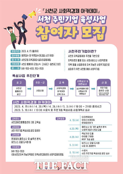 서천군 창업지원금 참여자 모집 홍보 포스터./서천군
