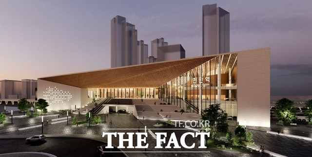 천안역사 외부 투시도. / 천안시