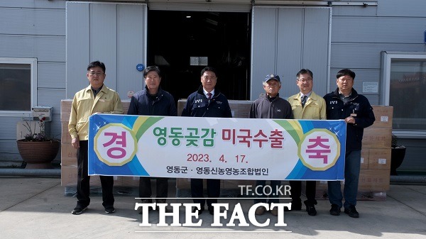 심천면 소재 신농영농조합이 미국 시장을 개척해 4.6톤의 수출 물량을 선적했다. /영동군