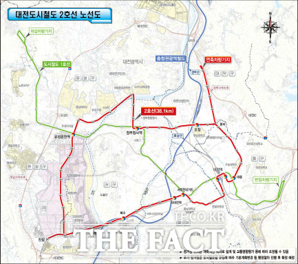 대전 트램 노선도. / 대전시