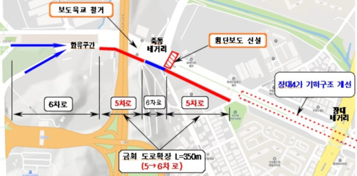 대전 유성IC 인근 상습 정체 병목구간 확장 / 대전시
