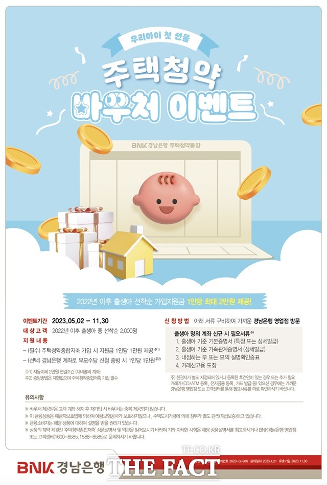 BNK경남은행 주택청약종합저축 바우처 이벤트 포스터./BNK경남은행