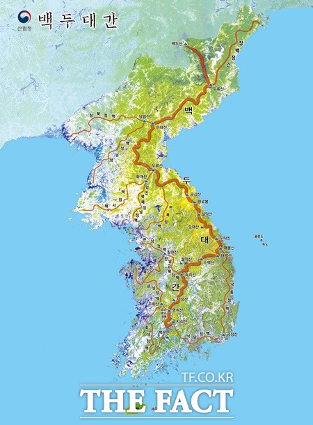 백두대간지도 / 산림청