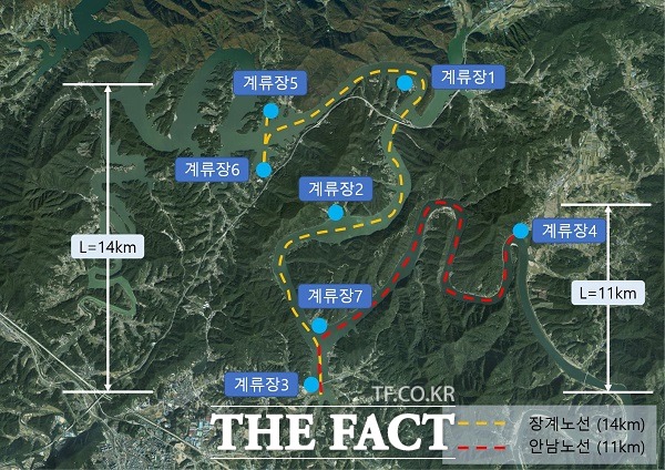 대청호 친환경 수상교통망 구축사업 위치도. /옥천군