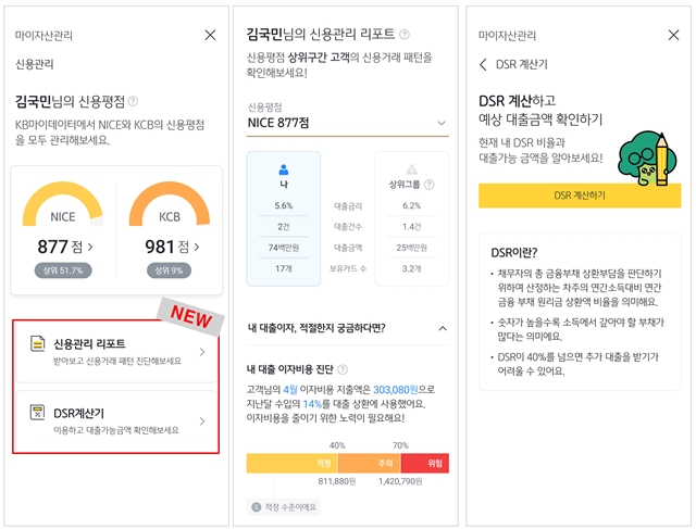 KB국민은행은 마이데이터로 내 신용과 대출 관리를 한 번에 할 수 있는 서비스를 선보였다고 30일 밝혔다. /KB국민은행