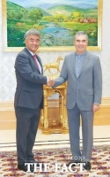  정원주 대우건설 회장, 투르크메니스탄 대통령 예방…현지 사업 협의