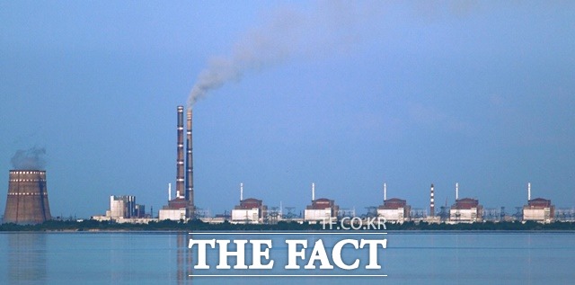 드니프로강 상류에 있는 유럽 최대 원전인 우크라이나 자포리자 원자력 발전소 전경. /키이우포스트
