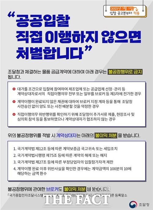 불공정행위 금지 카드뉴스 / 조달청