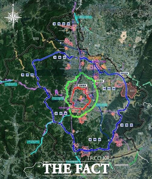 진천군 순환도로망 계획 위성도. /진천군.