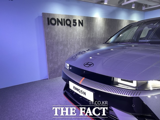 현대자동차 아이오닉 5N은 13일 영국 굿우드 페스티벌에서 전세계에 공개됐다. /박지성 기자