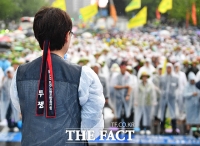  폭우속에 개최된 민주노총 '전국노동자대회' [TF사진관]
