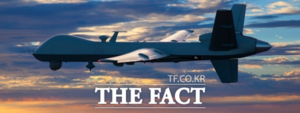 미국 방산업체 제너럴어토믹스가 생산하는 정찰드론 MQ-9A가 비행하고 있다./제너럴어토믹스