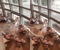  건물 유리 '와장창'…대만 할퀴고 간 태풍 하이쿠이 (영상)