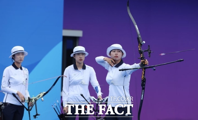 한국 여자 양궁이 아시안게임 단체전 7연패를 달성했다. /뉴시스