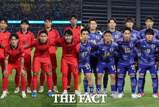 한국과 일본이 7일 2022 항저우 아시안게임 남자축구 결승전에서 격돌한다. /대한축구협회·일본축구협회 소셜미디어
