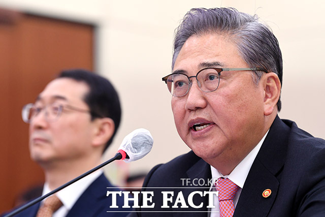 의원 질의에 답하는 박진 외교부 장관.