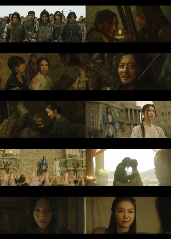 22일 방송된 아라문의 검 최종회에는 아스달과 아고연합의 마지막 전쟁과 비로소 통합을 이룬 은섬(이준기 분)의 아스달이 담겼다. /tvN 방송화면 캡처