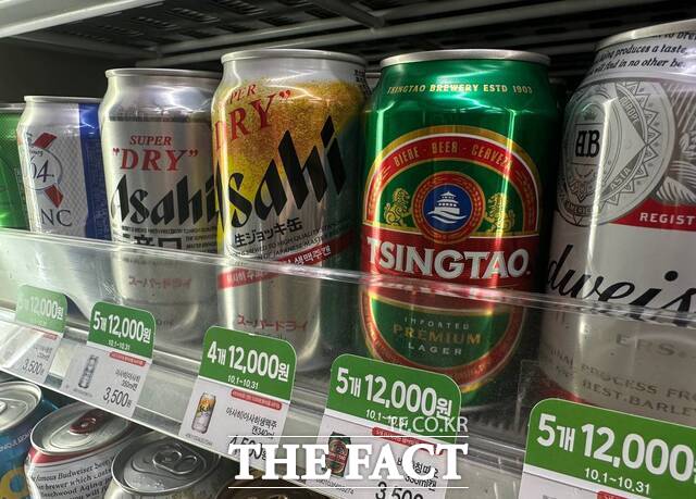 칭다오 맥주 방뇨 논란의 영향으로 중국 맥주 수입이 급감한 가운데, 일본 맥주 수입은 증가하는 모습이 나타났다. /이중삼 기자