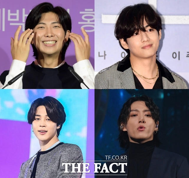 그룹 방탄소년단 멤버 RM 뷔 정국 지민(왼쪽 위부터 시계방향)이 12월 중 입대한다. /더팩트 DB