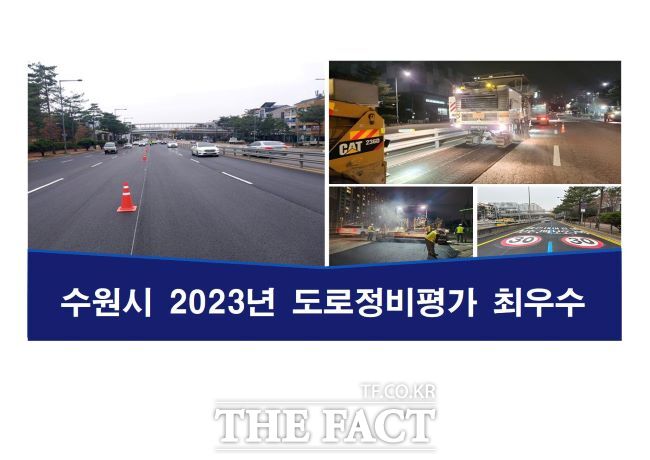수원시가 경기도의 2023년 도로 정비심사 평가에서 종합 1위로 최우수상을 받았다./수원시