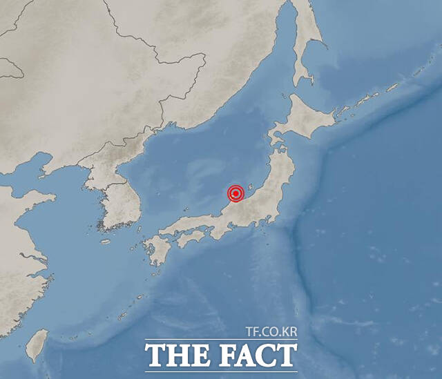 기상청에 따르면 1일 16시10분쯤 일본 도야마현(혼슈) 도야마 북쪽 90km 해역(위도 37.50도, 경도 137.20도)에서 진도 7.4 규모 강진이 발생했다./기상