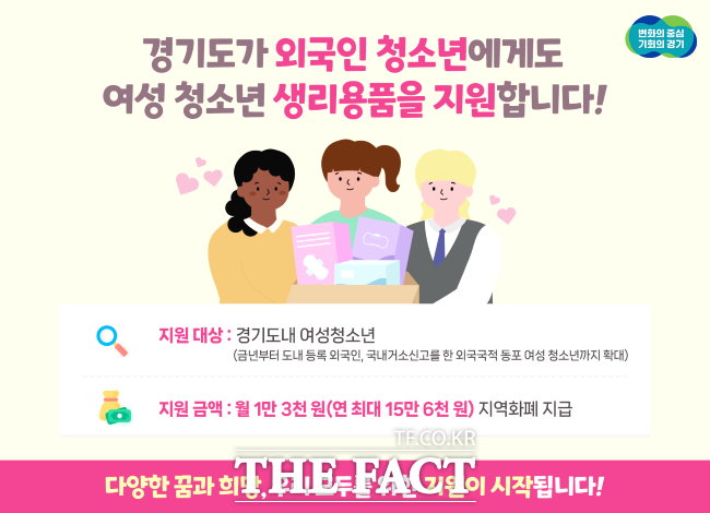 생리용품 지원 확대/경기도청