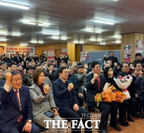 20일 오후 해운대갑에 출마를 선언한 국민의힘 박지형 예비후보의 선거사무실 개소식이 열렸다. /독자 제공