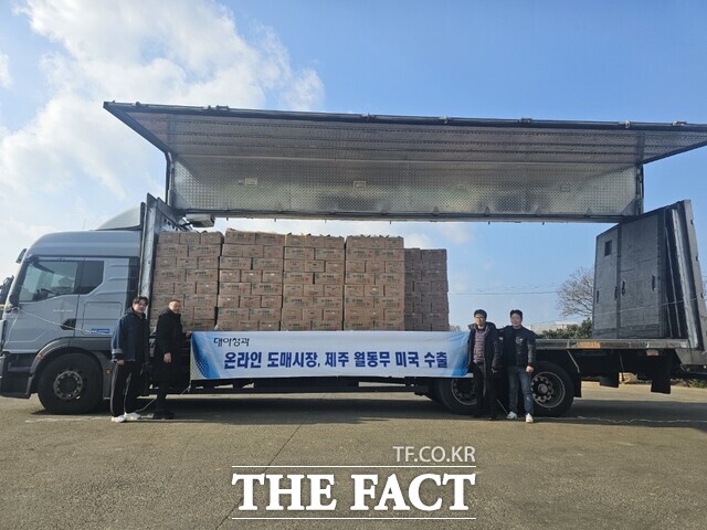 농림축산식품부와 aT가 운영하는 농산물 온라인 도매시장을 통해 거래된 제주 월동 무가 미국 LA으로 수출된다. / 한국농수산식품유통공사