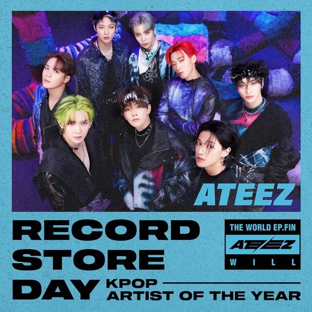 그룹 에이티즈(ATEEZ)가 레코드 스토어 데이의 K팝 아티스트 오브 더 이어로 최초 선정됐다. /RSD SNS