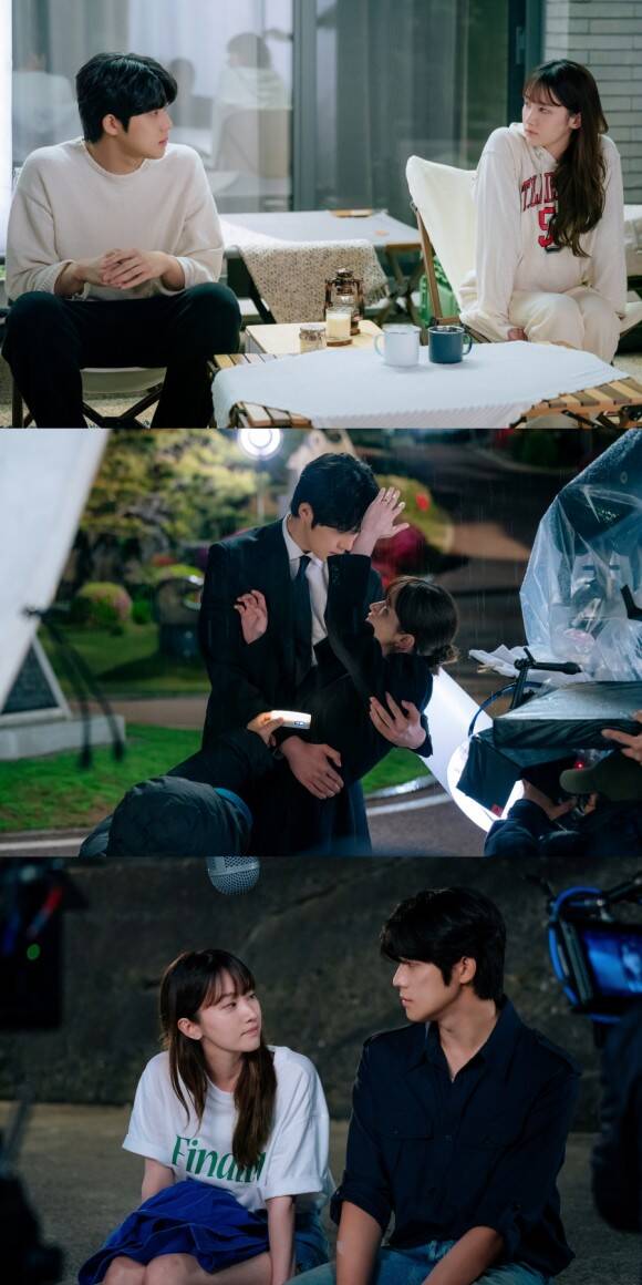 tvN 새 월화드라마 웨딩 임파서블이 전종서와 문상민의 비하인드 사진을 공개했다. /tvN