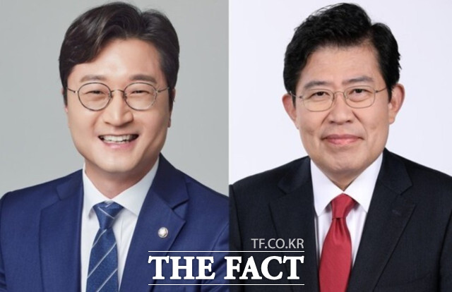 대전 동구 여야 총선 후보들, 왼쪽부터 장철민 민주당 의원, 윤창현 국민의힘 의원.