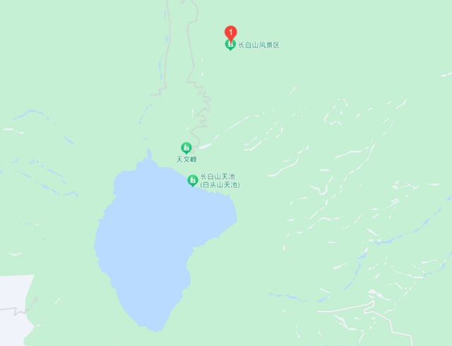 중국의 대표적인 포털사이트 바이두가 제공하는 지도에는 중국에서 백두산에 해당하는 지역을 창바이산풍경구로만 표시하고 있다. 천지는 창바이산 천지(백두산 천지)로 표기돼있다. / 바이두 지도 캡처