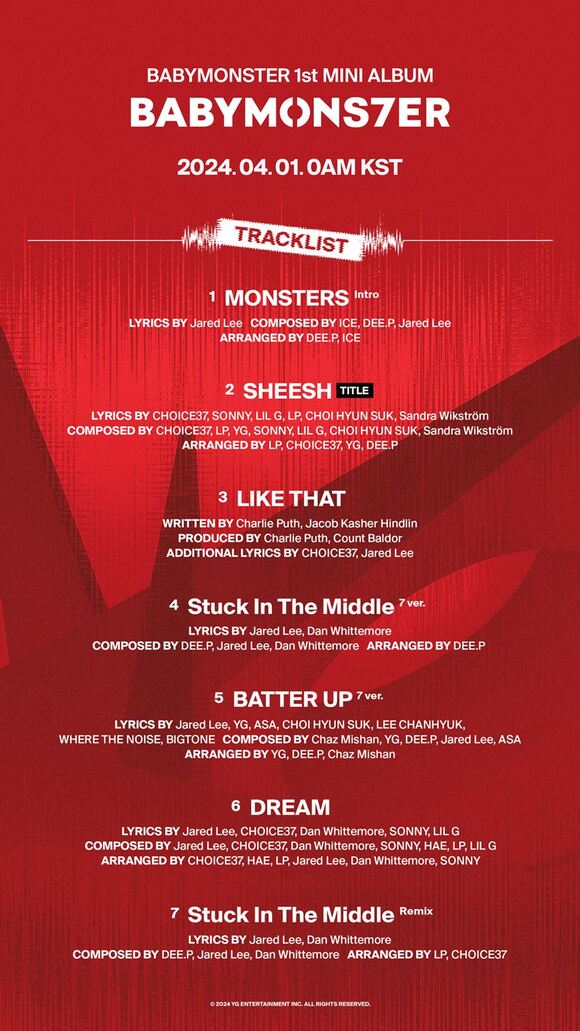 베이비몬스터는 4월 1일 발매하는 이번 앨범을 기점으로 왕성한 활동을 펼친다. /YG