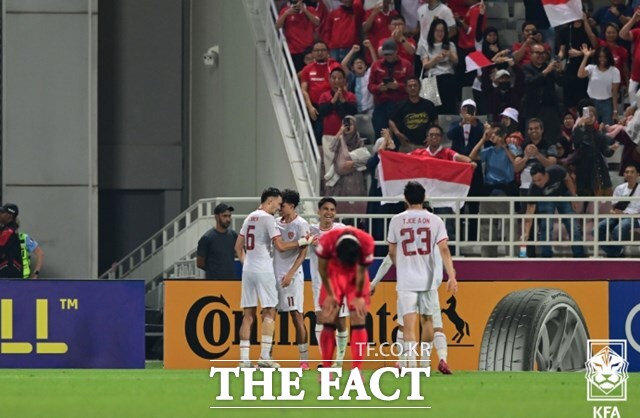 한국은 26일 인도네시아와 2024 파리 올림픽 최종예선을 겸한 AFC U23 아시안컵 8강전에서 연장까지 10명이 싸우며 2-2로 비긴 후 승부차기에서 10-11로 패배, 올림픽 진출이 좌절됐다./도하=KFA(홍석균)