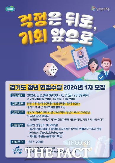 경기도와 경기도일자리재단은 다음 달 7일까지 ‘2024년 청년면접수당 1차 모집’을 진행한다고 밝혔다./경기도